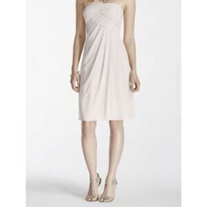 Sweetheart Neck Strapless Dress Davids Bridal Pink Pleated Size 6 Women's New